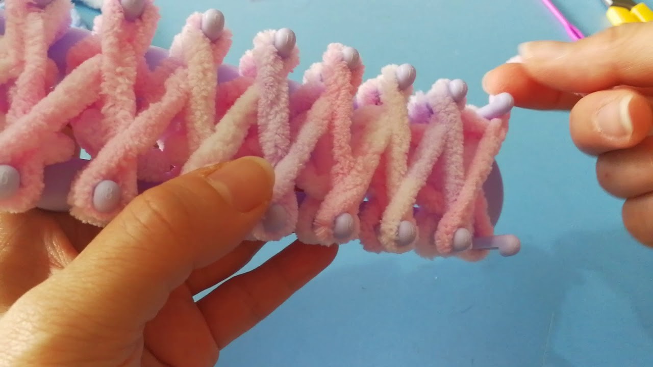 How to use daiso rectangular loom knit a scarf