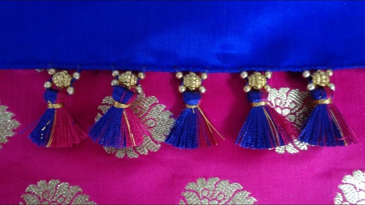 Kuchu design on Saree using Beads. How to make Saree Kuchu 2