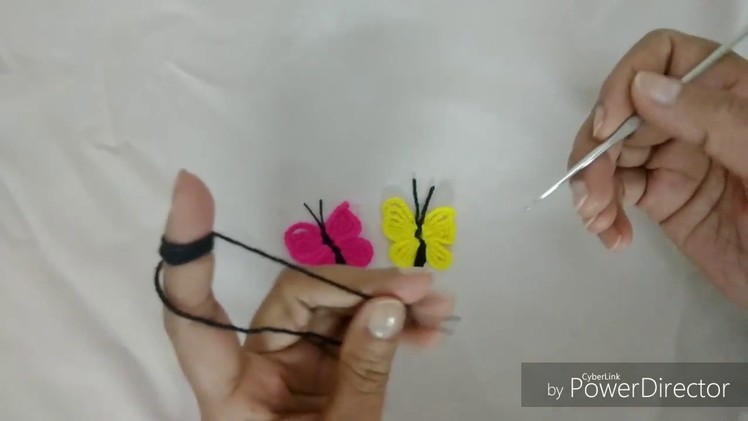 Making of a butterfly with crochet hook- Crochet Motif #2 by Sapna Crafts