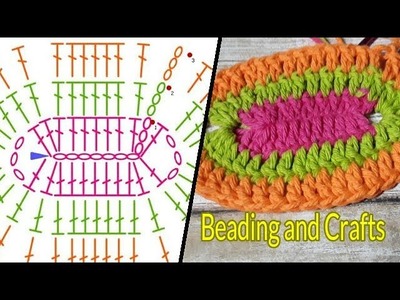 Oval Crochet Motif Diagram