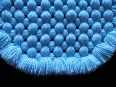 Pom pom blanket  VERY EASY  How to round off the corners on your blankets.