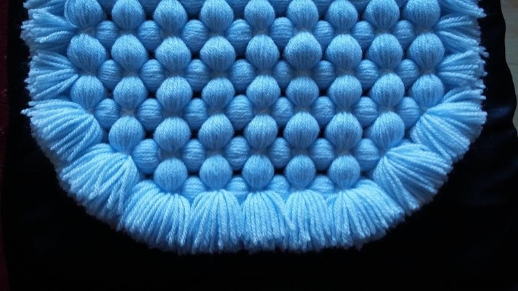 Pom pom blanket  VERY EASY  How to round off the corners on your blankets.