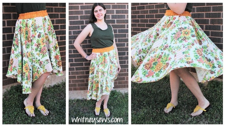 Tablecloth to Skirt Transformation | Sewing how to | Whitney Sews