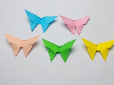 3D Origami : Paper butterfly folding instructions