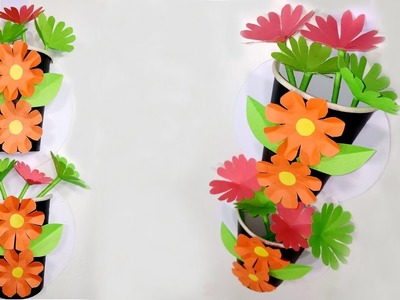 Beautiful Paper Glass & Paper Flowers Wall Decoration |  Jarine's Crafty Creation