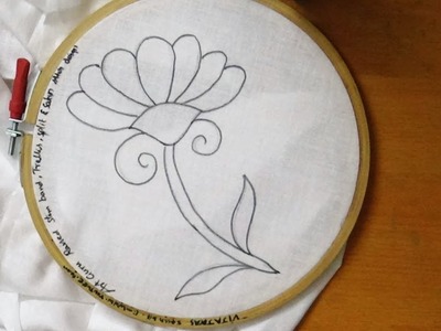 Beautiful Sketch Art  - Embroidery Raised stem stitch design