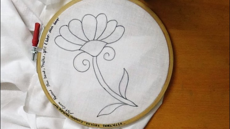Beautiful Sketch Art  - Embroidery Raised stem stitch design
