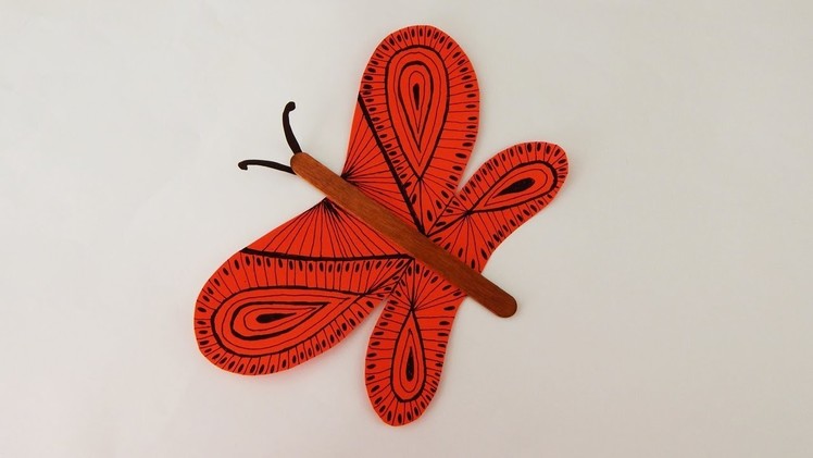 Decoration butterfly DIY drawing crafting with paper  Dekoration Schmetterling