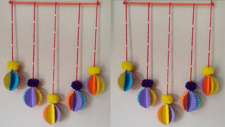 DIY: DOOR HANGING !!! DIY : DOOR HANGING IDEA FROM WOOLEN AND COLOUR PAPER !!!