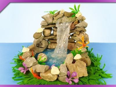 DIY How to make mini waterfall out of hot glue and stones (ENG Subtitles) - Speed up #476