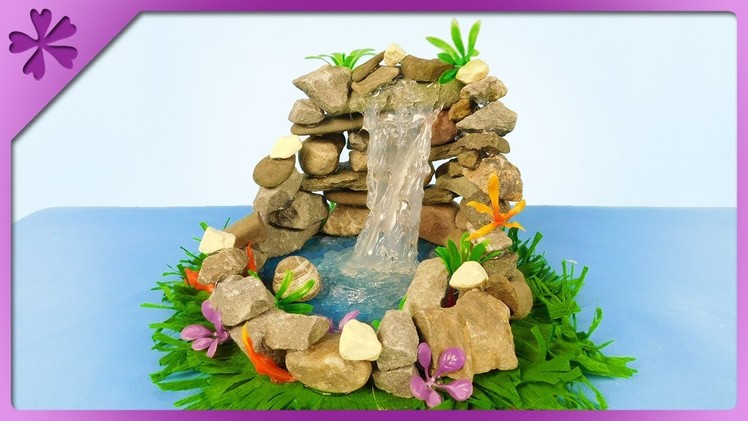 DIY How to make mini waterfall out of hot glue and stones (ENG Subtitles) - Speed up #476