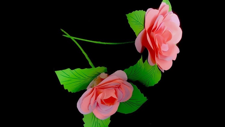 DIY, How To Make Rose Flower With Paper | کاردستی، ساخت گل گلاب با کاغذ