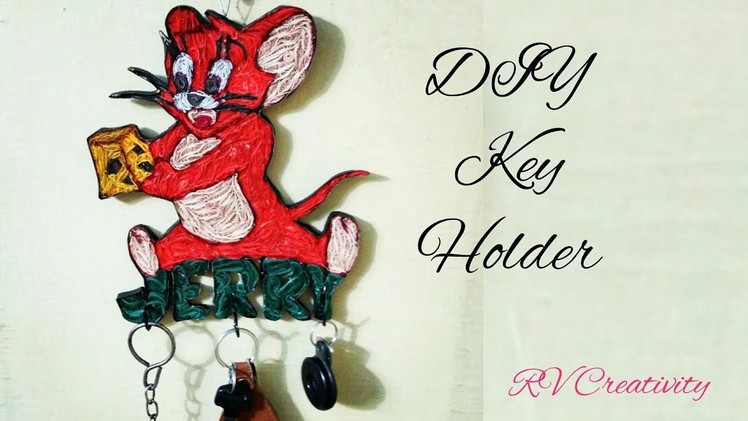 DIY key holder | how to make quilled Jerry key holder