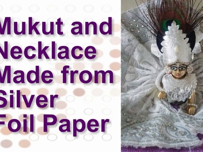 DIY - Make mukut and necklace from Silver foil paper - very easy step by step tutorial