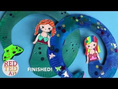 DIY Mermaid Twirler Room Decor - How to make a Twirling Mermaid Paper Plate