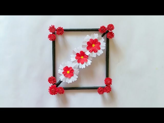 Diy paper flower wall hanging.Simple and beautiful wall hanging.Wall decoration  by KovaiCraft 9
