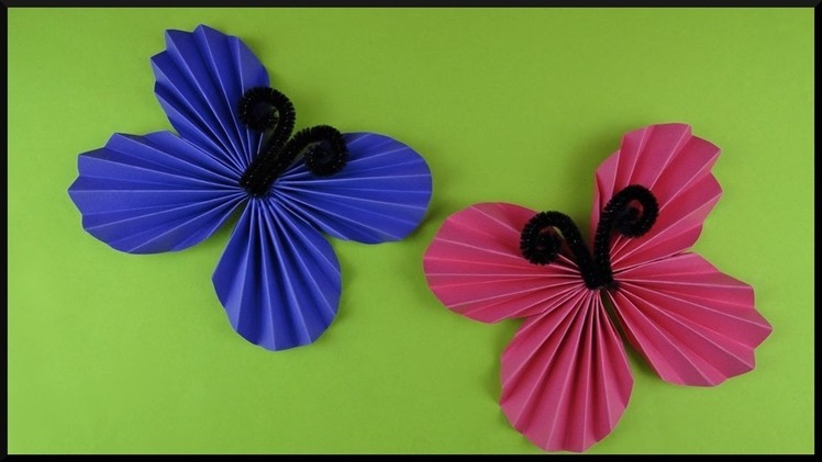 DIY | Papier Wanddeko Schmetterlinge | Paper folded butterfly | Easy wall decoration