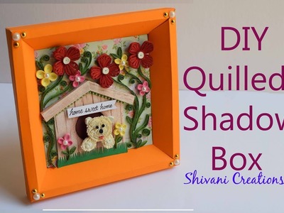 DIY Quilled Shadow Box. Quilling Showpiece. Make Paper Frame at home