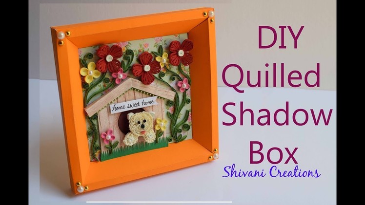 DIY Quilled Shadow Box. Quilling Showpiece. Make Paper Frame at home