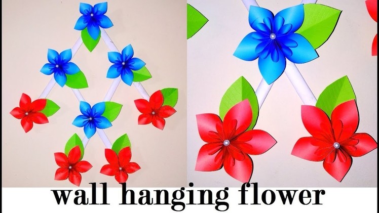 DIY wall hanging flowers | Best color paper wall hanging room decor idea |