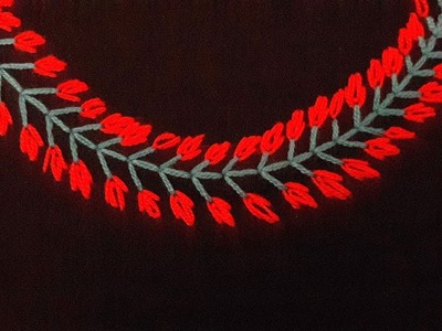 Hand Embroidery: Neckline Design for kameez by Nakshi Katha.