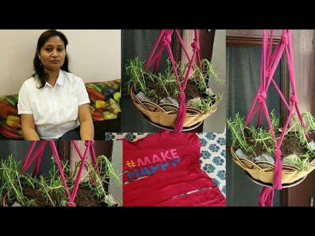 Hanging garden plants,how to make hanging garden plant,recycle,anvesha,s creativity