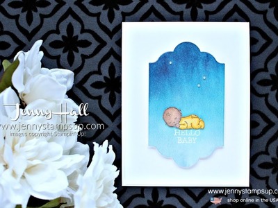 How to create an ombre watercolor wash using Stampin Up products with Jenny Hall