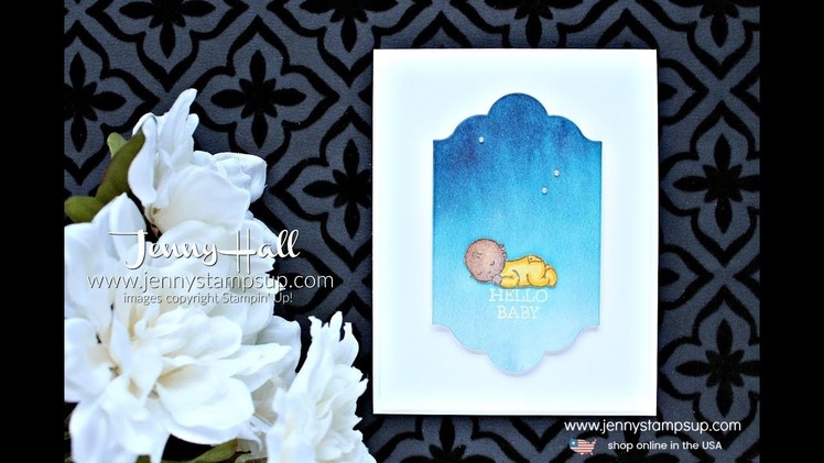 How to create an ombre watercolor wash using Stampin Up products with Jenny Hall