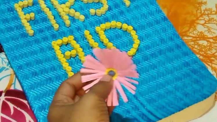 How To Decorate Project File From Paper Quelling.creative art.Paper Crafts For Kids.Qualling art