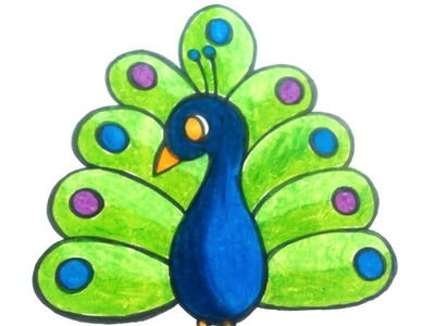 How to draw a peacock- ময়ূর পাখি step by step (very easy)