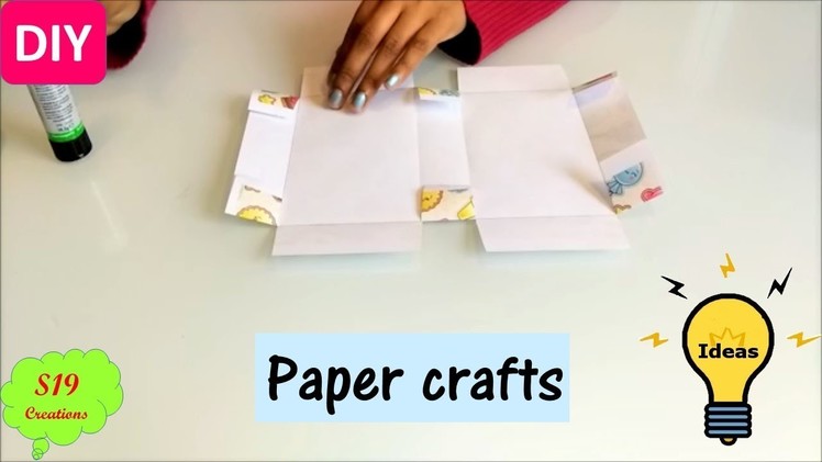 How to make a gift box out of a paper | easy paper craft ideas for kids | paper crafts|s19 creations