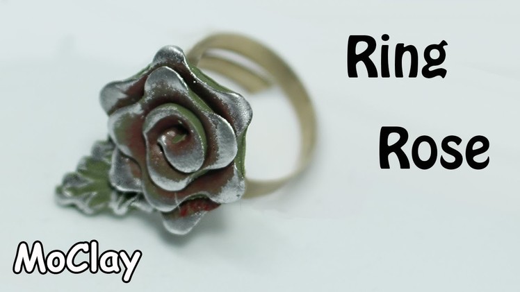 How to make a jewelry ring rose - Polymer clay tutorial