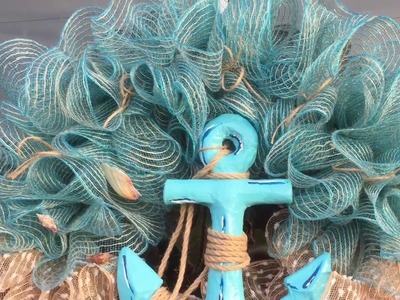 How to Make a Mesh Nautical - Beach Wreath for Door or Wall