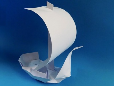 How to Make a Paper Boat, origami sailing ship