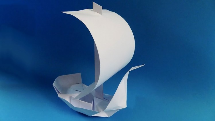 How to Make a Paper Boat, origami sailing ship