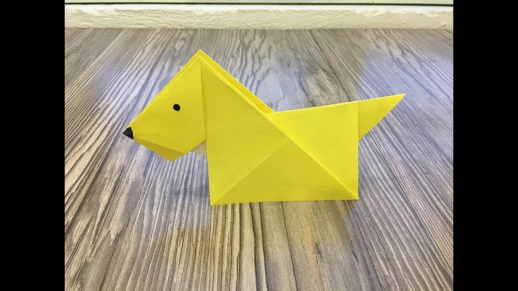 How to make a paper dog - Origami dog.