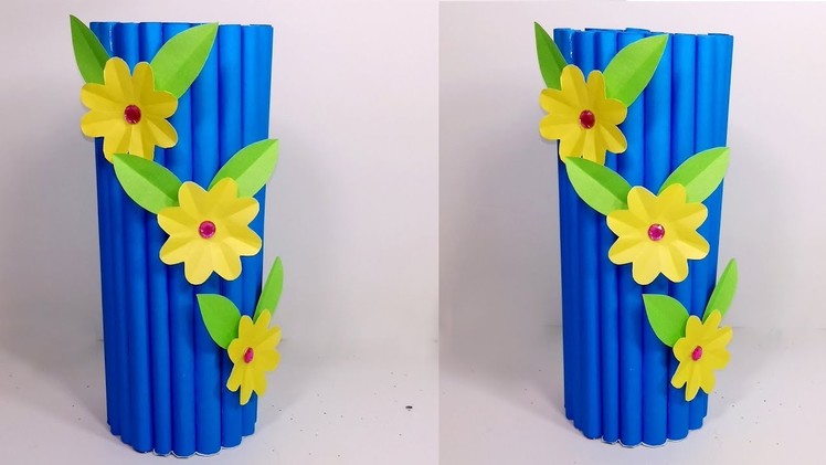How to Make a Paper Flower Vase | Beautiful Paper Flower Vase | Jarine's Crafty Creation