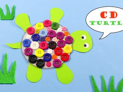 How To Make A Turtle With Paper And Discarded CD- DIY Hamster
