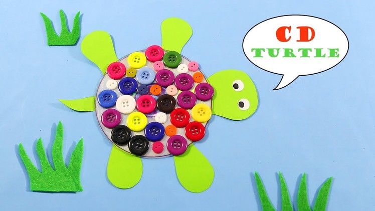 How To Make A Turtle With Paper And Discarded CD- DIY Hamster