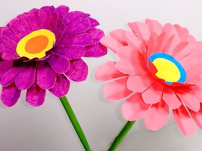 How to Make Beautiful Artificial Paper Stick Flowers for Room Decoration- Jarine's Crafty Creation