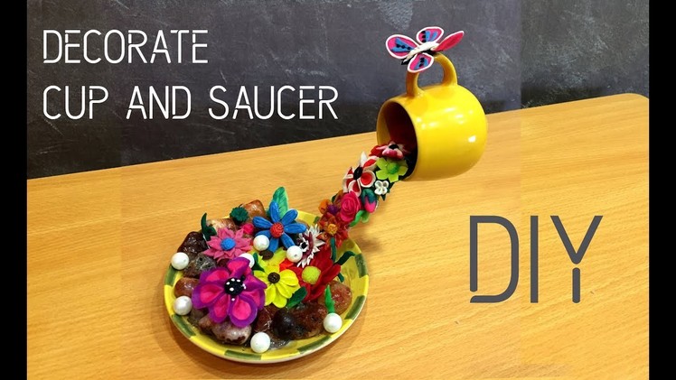 How To Make Beautiful Decoration Piece With Cup and Saucer | DIY | Clay Art | Apna Craft