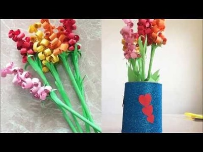How to make beautiful paper flowers and a Flower Pot