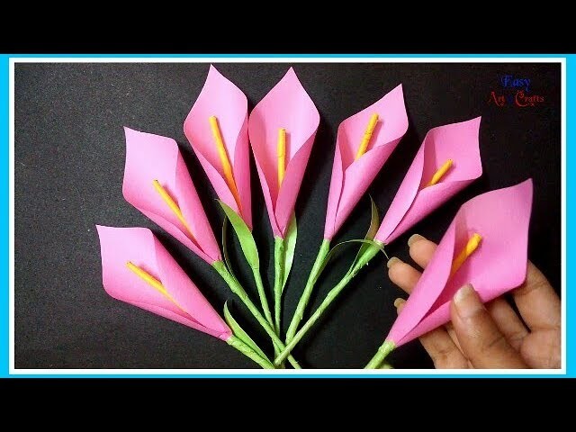 How To Make Calla Lily Paper Flower Very Easy Origami Flower For