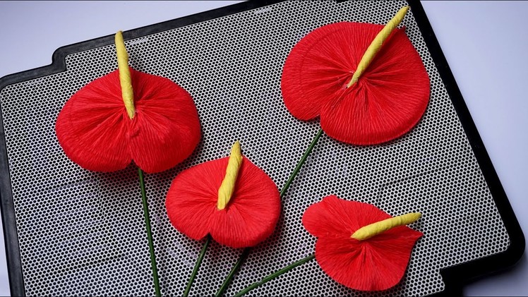 How to make handmade paper flower - Easy way to make Anthuriums From Paper