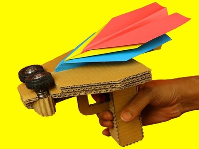 How to make Paper Plane Launcher from Cardboard at Home