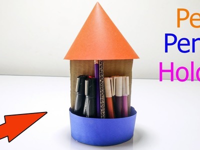 How to Make Pen.Stand Holder with Cardboard Diy at Home School Project