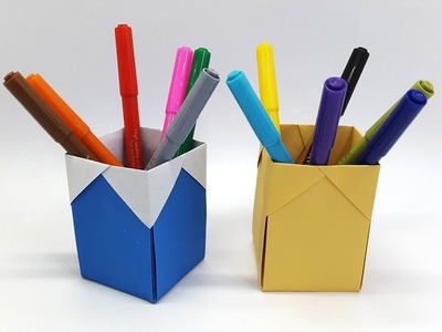 How to make Pencil Holder - Paper Pencil Holder (Origami Pen Holder)