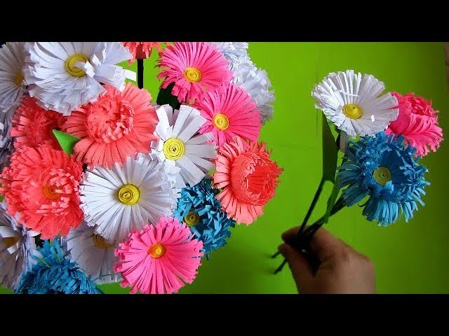 How to Make Realistic Paper Flover bouquet Stick. Very Easy To Make l Paper Craft Ideas