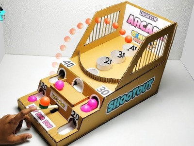 How to make Shootout Arcade Board Game from Cardboard | Cardboard Game for kids