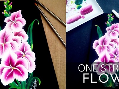 How to paint Bunch of Beautiful Flower | Step By Step | DIY | One stroke Gladiolus flower